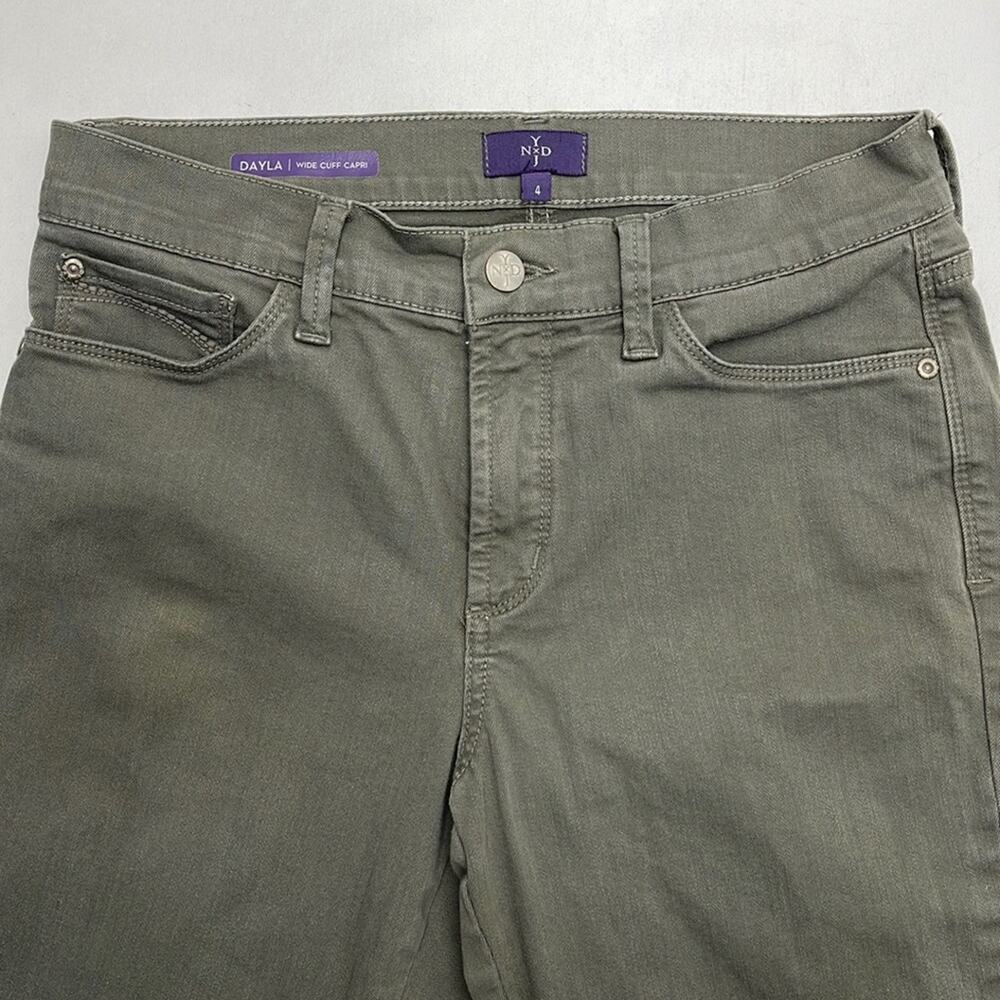 NYDJ Women’s 4 Green DAYLA Wide Cuff Capri Jeans